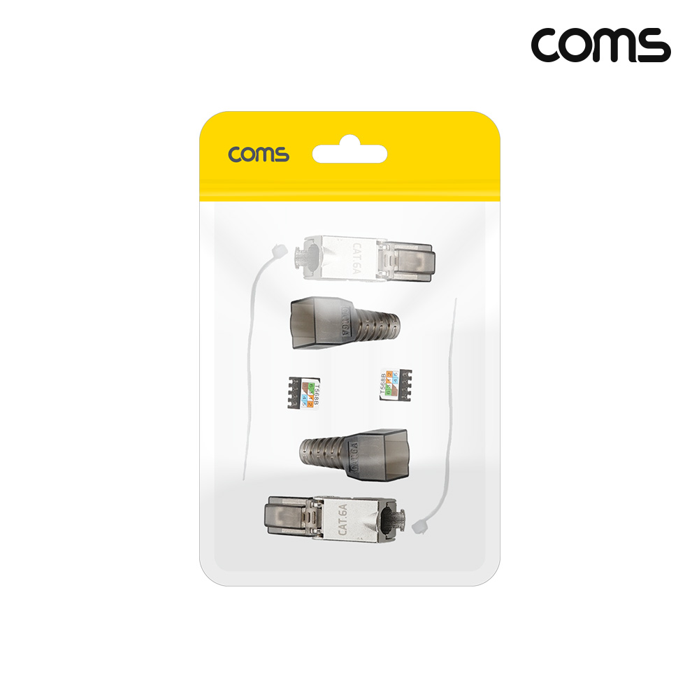 Coms RJ45 CAT 6A 모듈러 커넥터 키스톤 잭 Metal 2개입