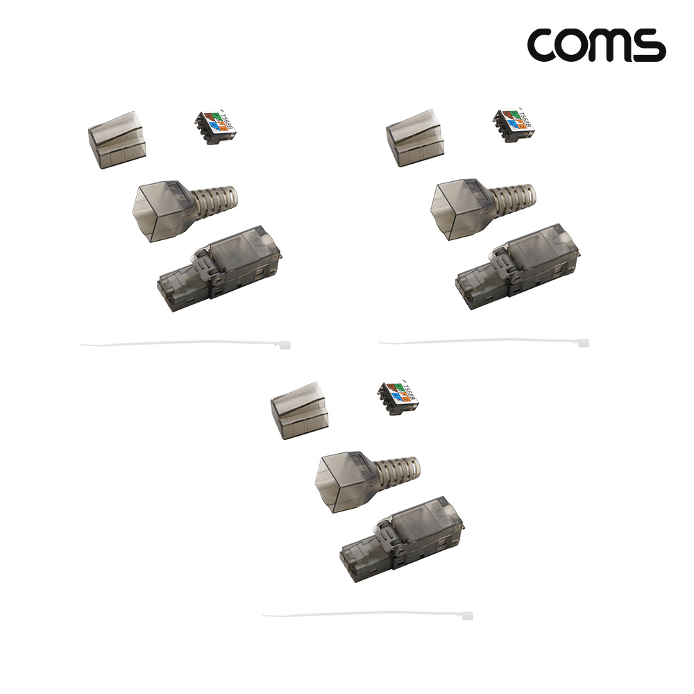 Coms RJ45 CAT 6A 커넥터 UTP Tooles 키스톤 잭 모듈러 잭 3개입