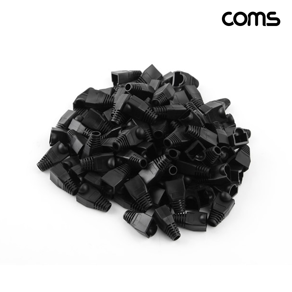 Coms 통 부트 세트 black 100pcs 2개입 RJ45 커넥터 보호