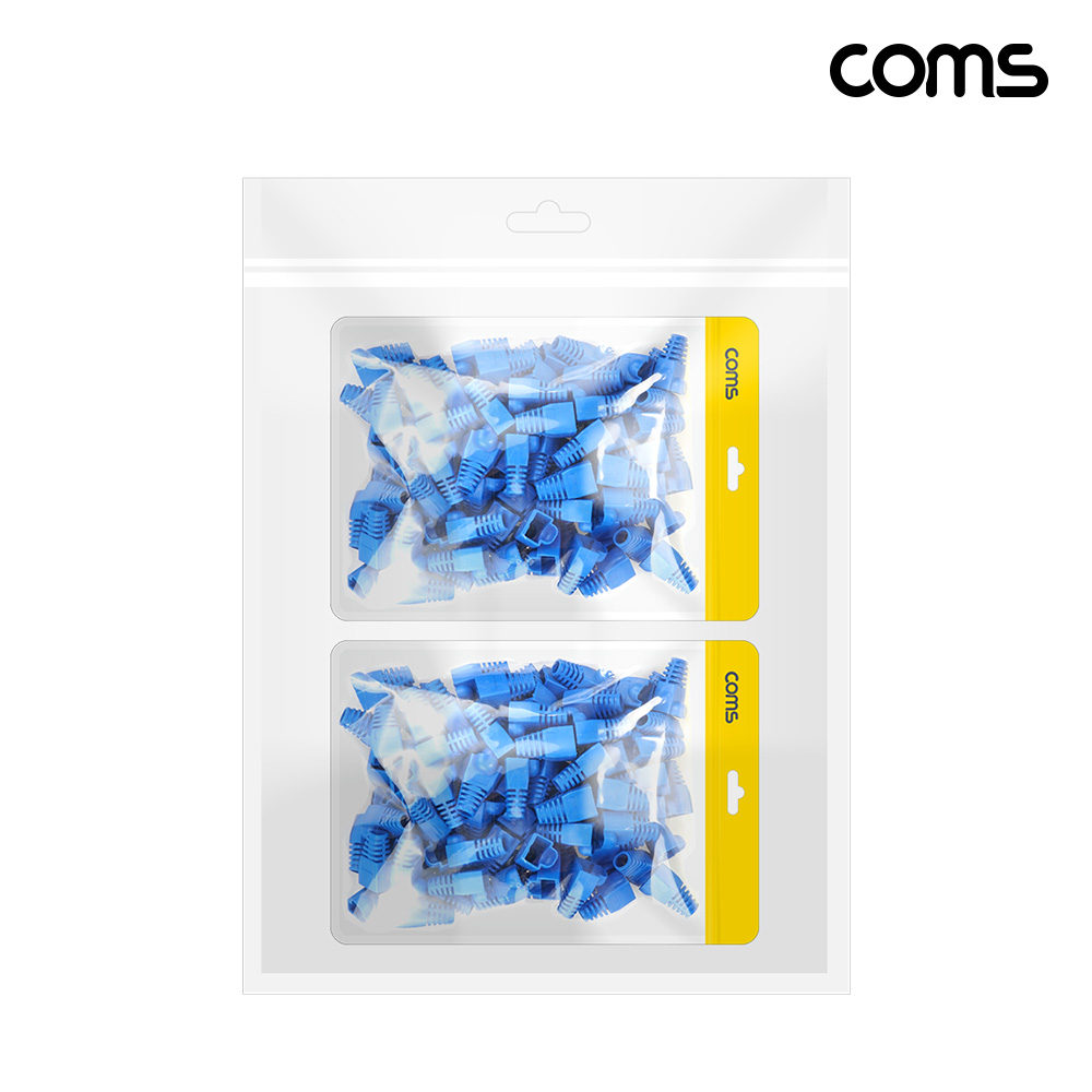 Coms 통 부트 세트 blue 100pcs 2개입 RJ45 커넥터 보호
