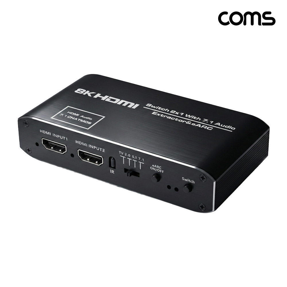 Coms HDMI 2:1 선택기 & 오디오 컨버터 eARC 7.1CH 돌비 4K 60Hz
