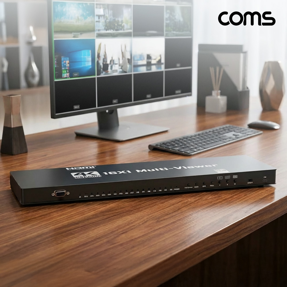 Coms 16:1 화면 분할기 HDMI 16포트 멀티뷰어 4K30Hz