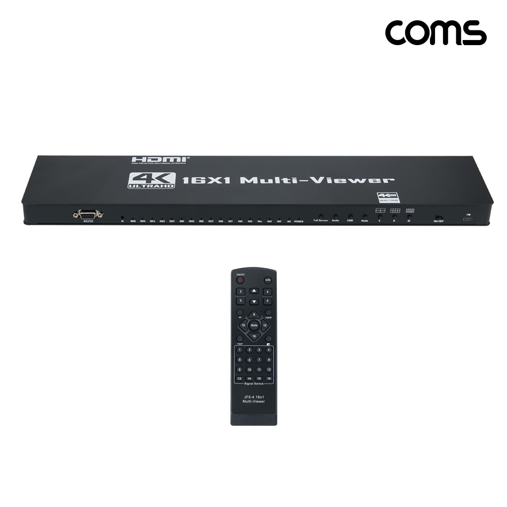 Coms 16:1 화면 분할기 HDMI 16포트 멀티뷰어 4K30Hz