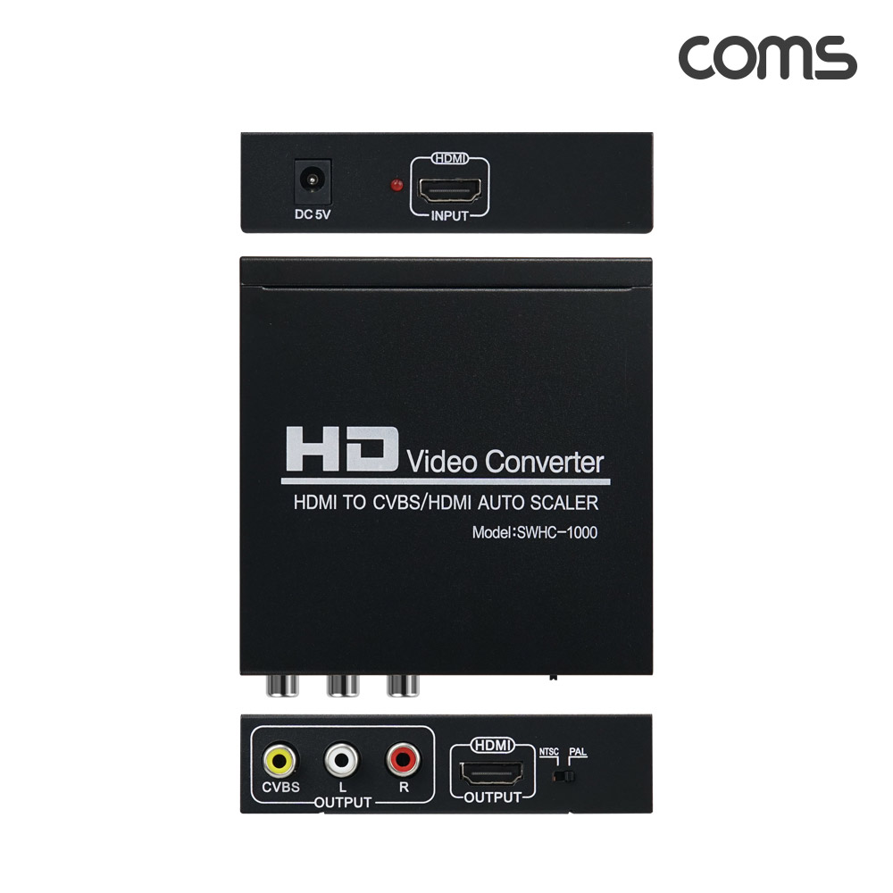 Coms HDMI 아날로그 컨버터 RCA 3선 CVBS AV 4K60Hz