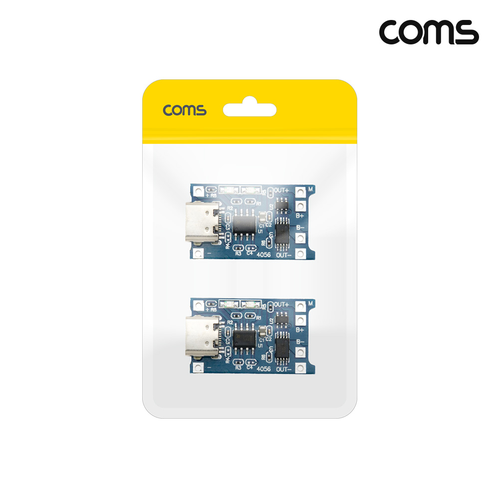 Coms C타입 USB 3.1 Type C 리튬배터리 충전 모듈 보호회로 내장 2개입