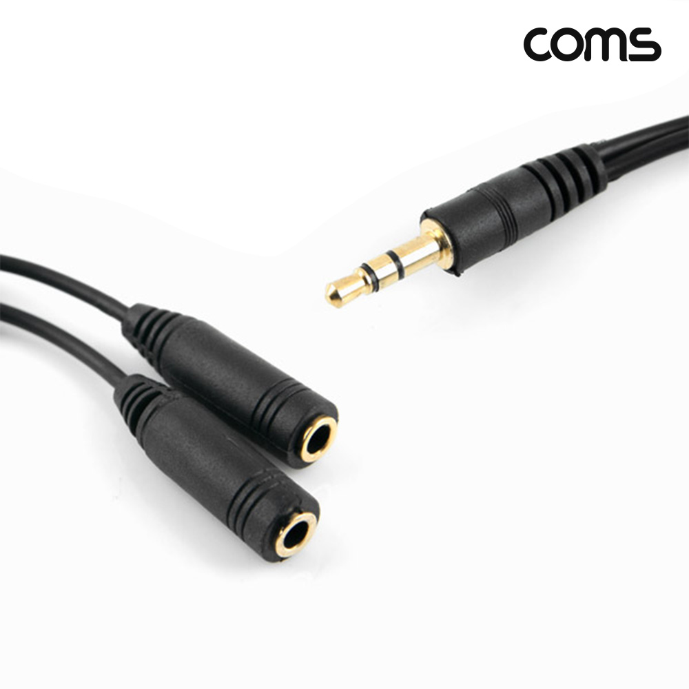 Coms 스테레오 젠더 Y형 3.5 M Fx2 Stereo 20cm 2개입