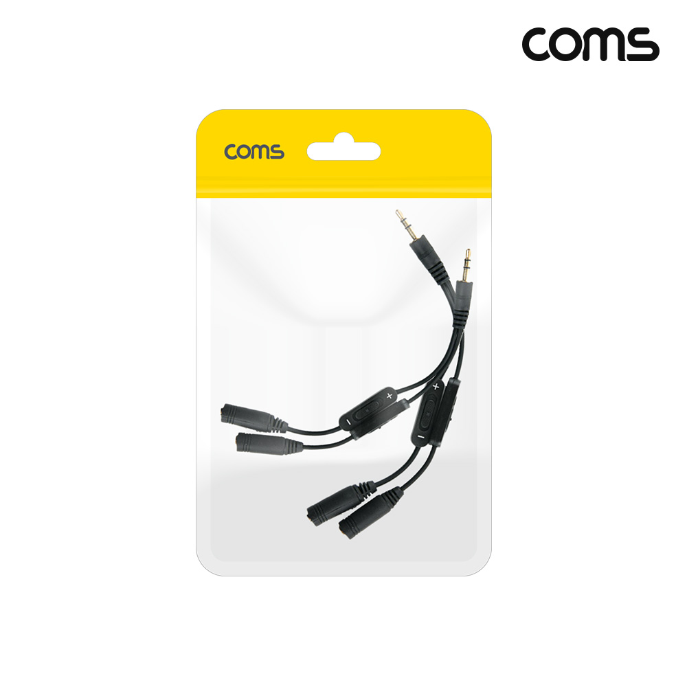 Coms 스테레오 젠더 Y형 3.5 M Fx2 Stereo 20cm 2개입
