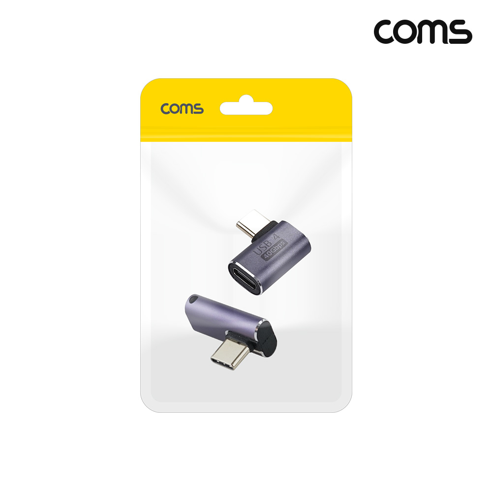 Coms USB 4.0 Type C 꺾임 젠더 GEN3 C타입 MF 이마커 좌향 1개 우향 1개 2개입