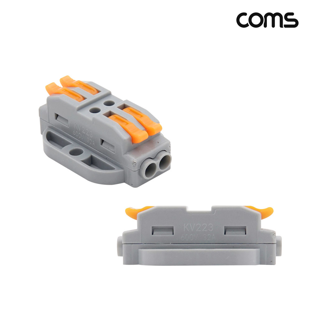 Coms 터미널 블록 4핀 양방향 와이어 커넥터 접속 단자 Toolless 6개입