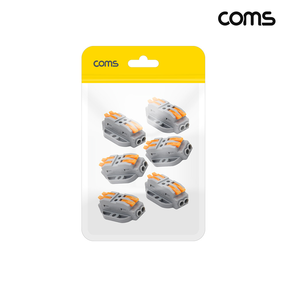 Coms 터미널 블록 4핀 양방향 와이어 커넥터 접속 단자 Toolless 6개입