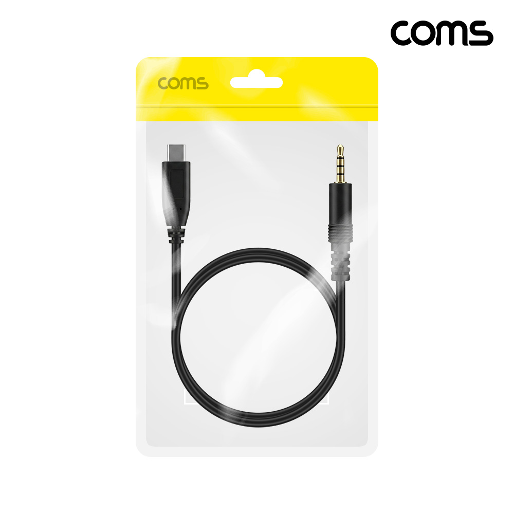 Coms USB-C to 3.5mm 4극 오디오 케이블 통화 마이크 이어폰 헤드셋 지원