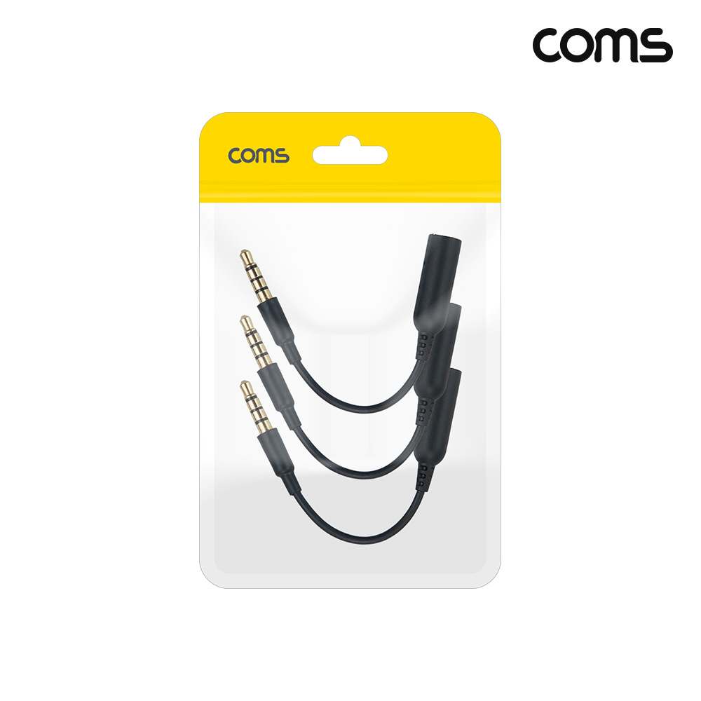 Coms 4극 3.5mm 스테레오 연장 젠더 10cm 3개입