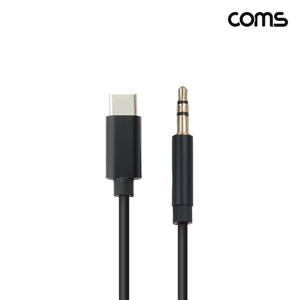 Coms C타입 to 3.5mm 3극 차량용 AUX 케이블 1m 2개입