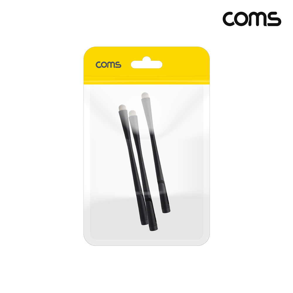 Coms 터치펜 115mm 스타일러스 Black 3개입