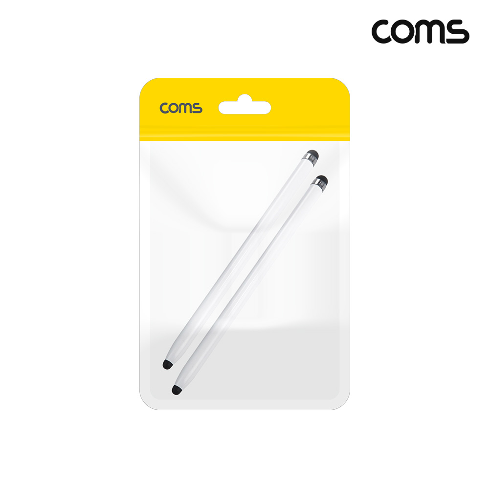 Coms 터치펜 원형 165mm 스타일러스 White 2개입