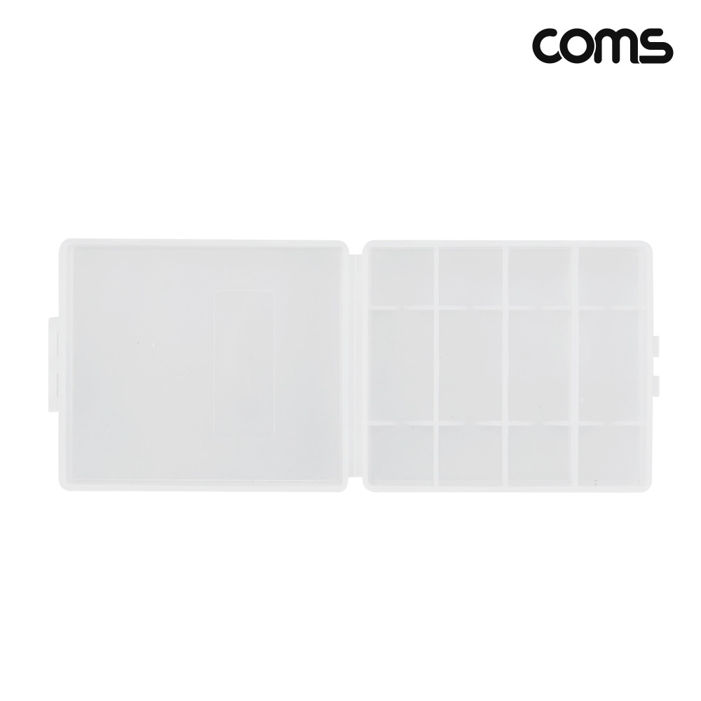 Coms 14500 건전지 케이스 배터리 4개 보관 투명 AA