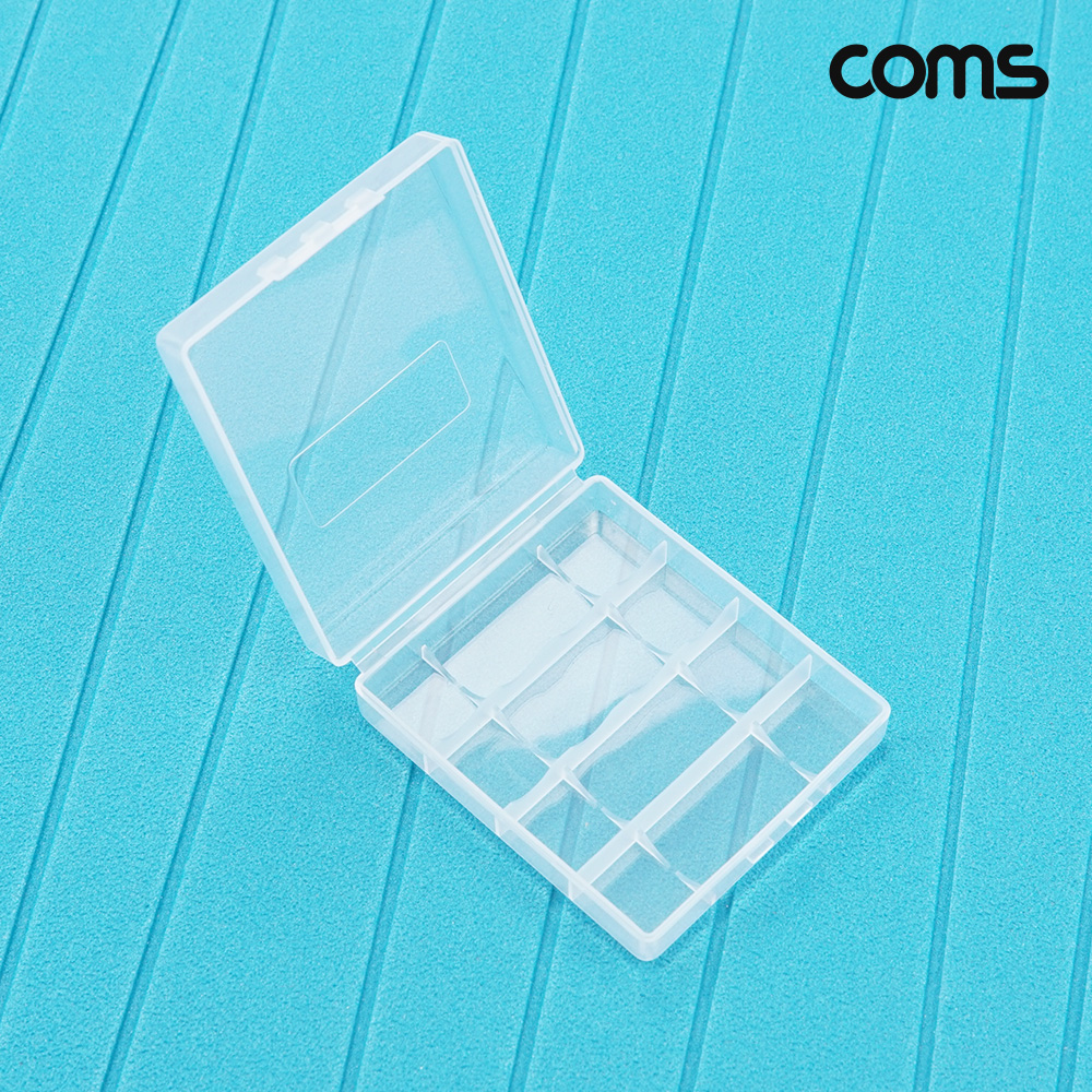 Coms 14500 건전지 케이스 배터리 4개 보관 투명 AA