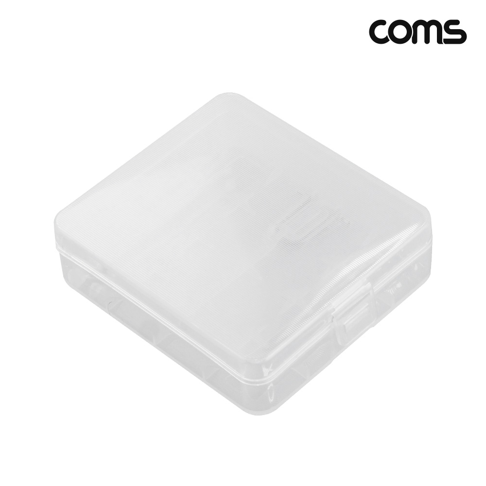 Coms 18650 건전지 케이스 배터리 4개 보관 투명