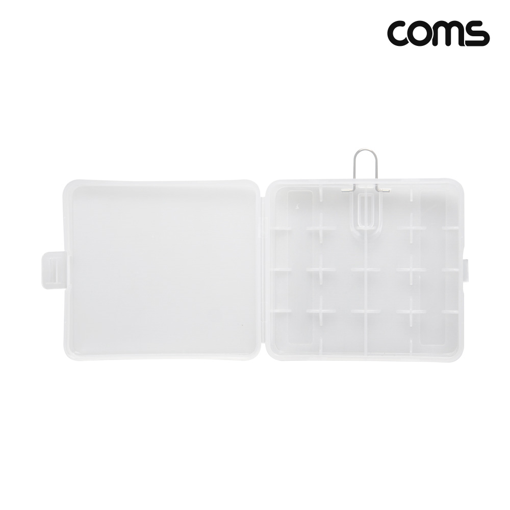 Coms 18650 건전지 케이스 배터리 4개 보관 투명