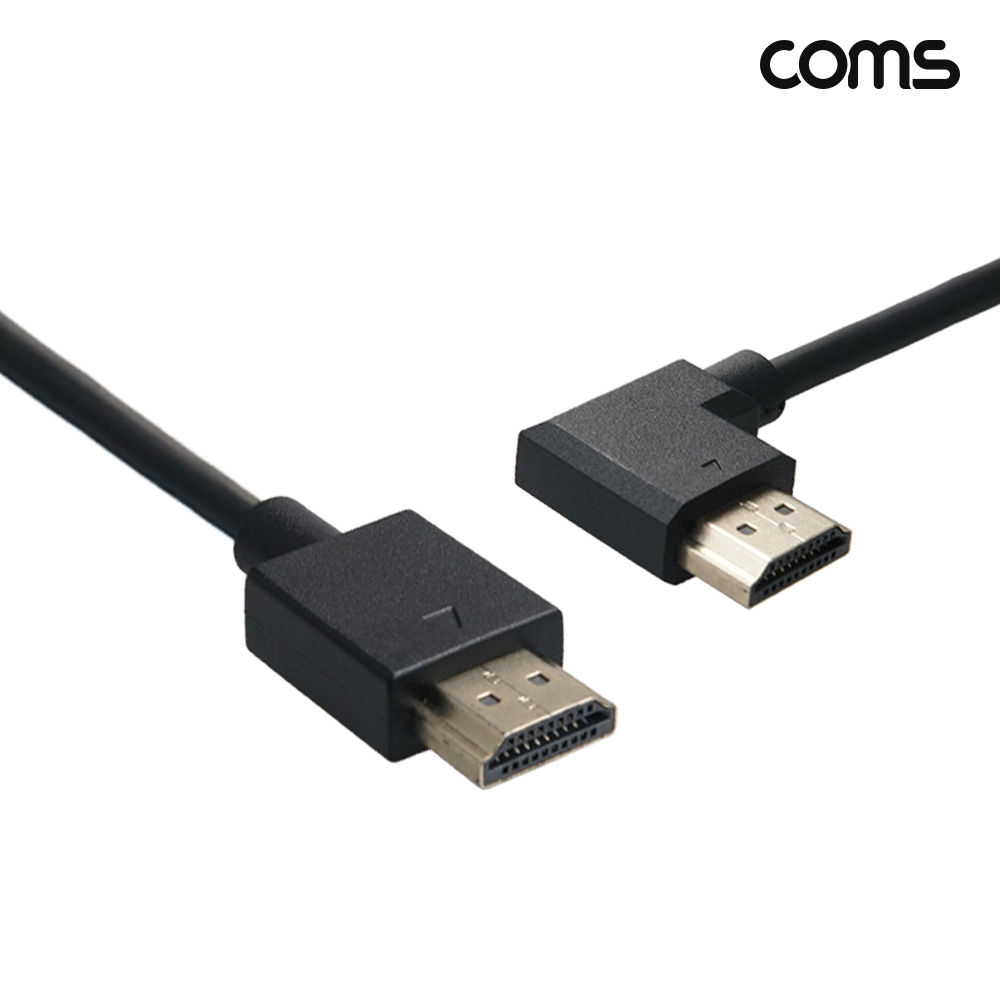 Coms HDMI 젠더 케이블 30cm MM 꺾임 우향 1개 좌향 1개 2개입