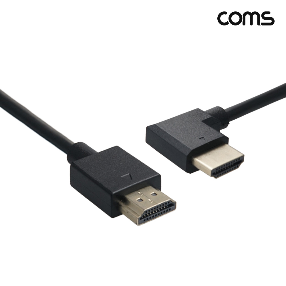 Coms HDMI 젠더 케이블 30cm MM 꺾임 우향 1개 좌향 1개 2개입