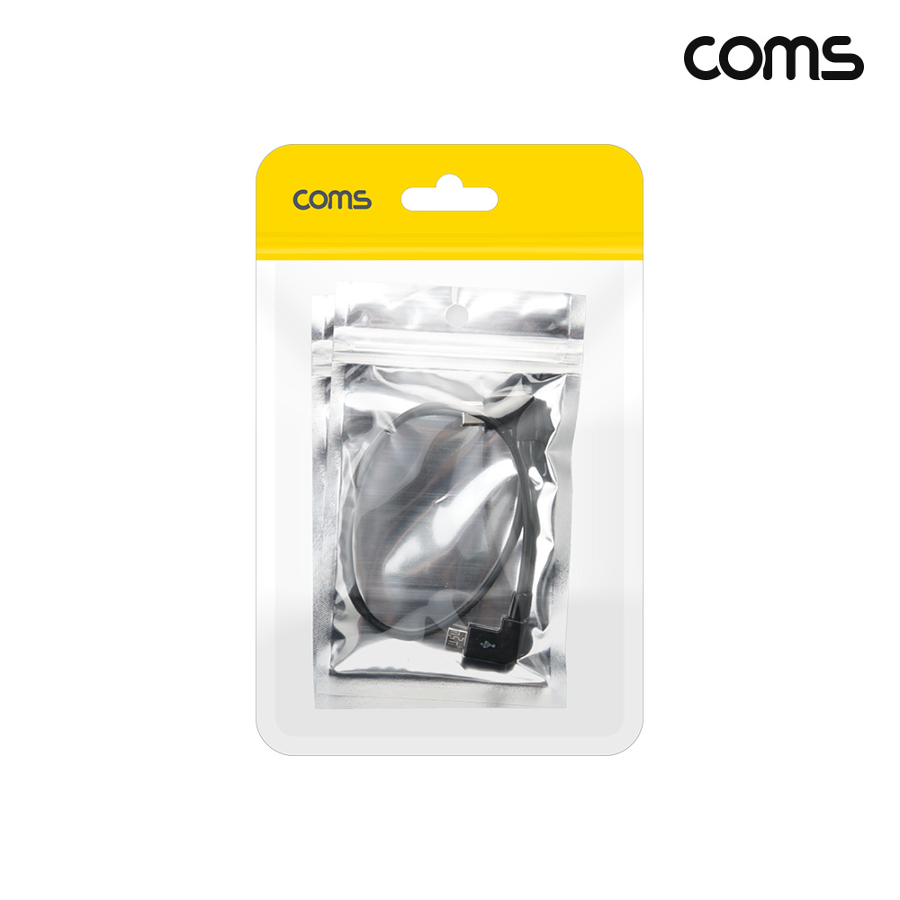 Coms USB Type C OTG 케이블 30cm C타입 to 마이크로 5핀 Micro 5Pin 꺾임 2개입