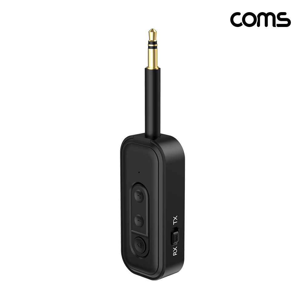 Coms 블루투스 오디오 송수신기 v5.3 AUX TF카드 스테레오 무선휴대용 오디오동글 비행기 자동차