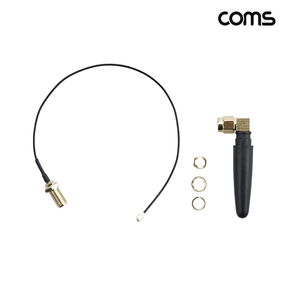 Coms 안테나 변환 커넥터 20cm SMA F to IPEX M RP-SMA 안테나 포함 2개입