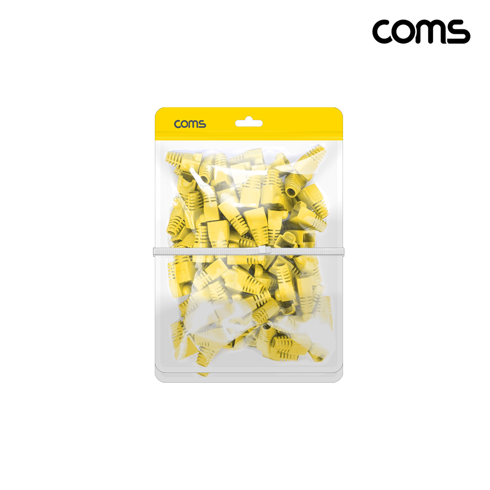 Coms 통 부트 세트 yellow 100pcs 2개입 RJ45 커넥터 보호