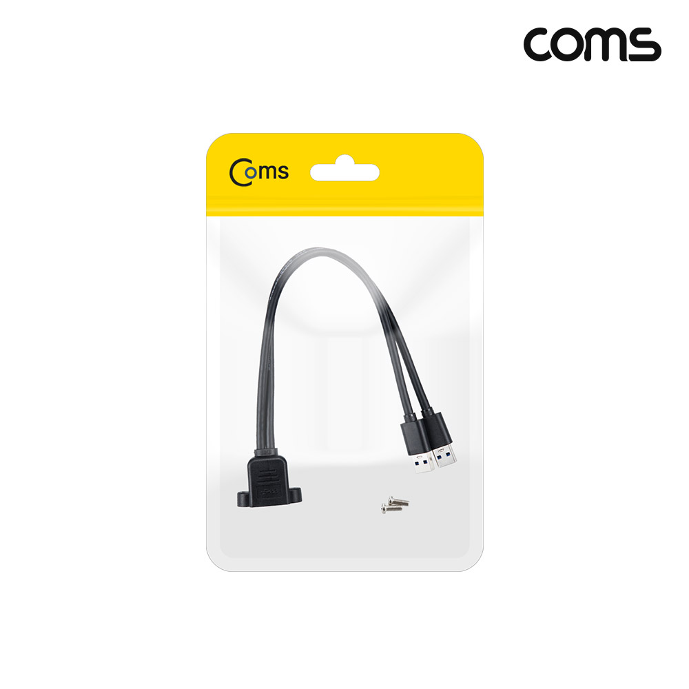 Coms USB 3.0 MF 2포트 연장 케이블 30cm 5Gbps 브라켓 연결형