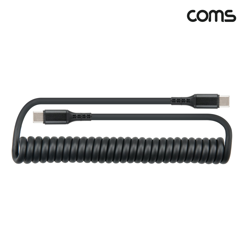 Coms C to C타입 스프링 케이블 최대 1.5M 20V 60W 고속충전