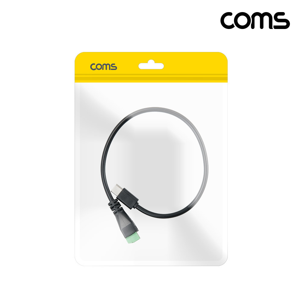 Coms USB C타입 12V PD 터미널 변환 케이블 30cm 터미널 블록 2핀