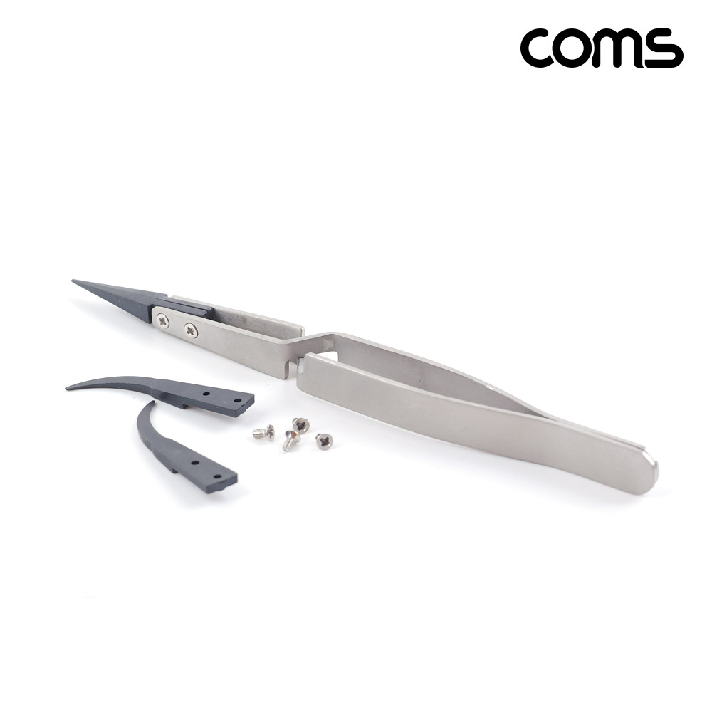 Coms 정전기 방지 및 역방향 정밀 핀셋 150mm 집게
