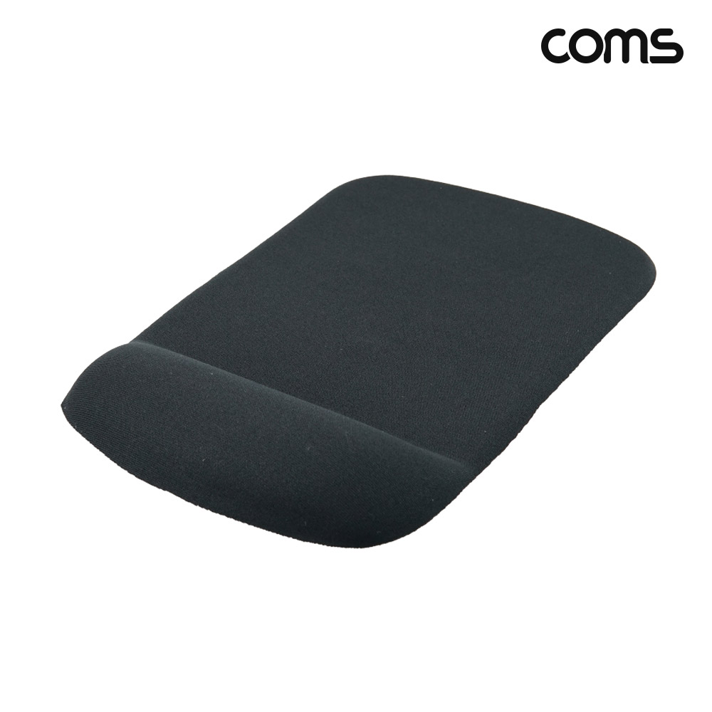 Coms 마우스 패드 손목보호형 사각형 Black