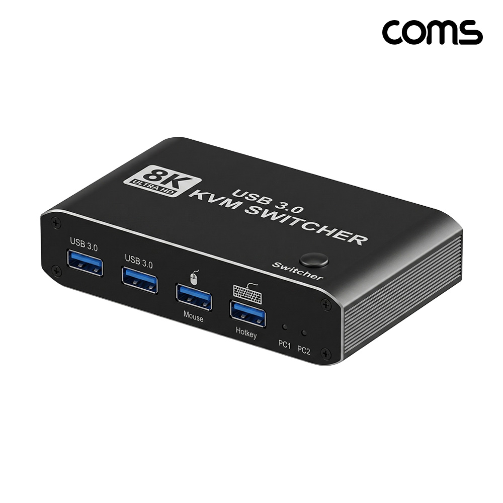 Coms 2x1 HDMI 2.1 KVM 스위치 PC 2대 제어 USB 2포트 8K 60Hz 4K 120Hz