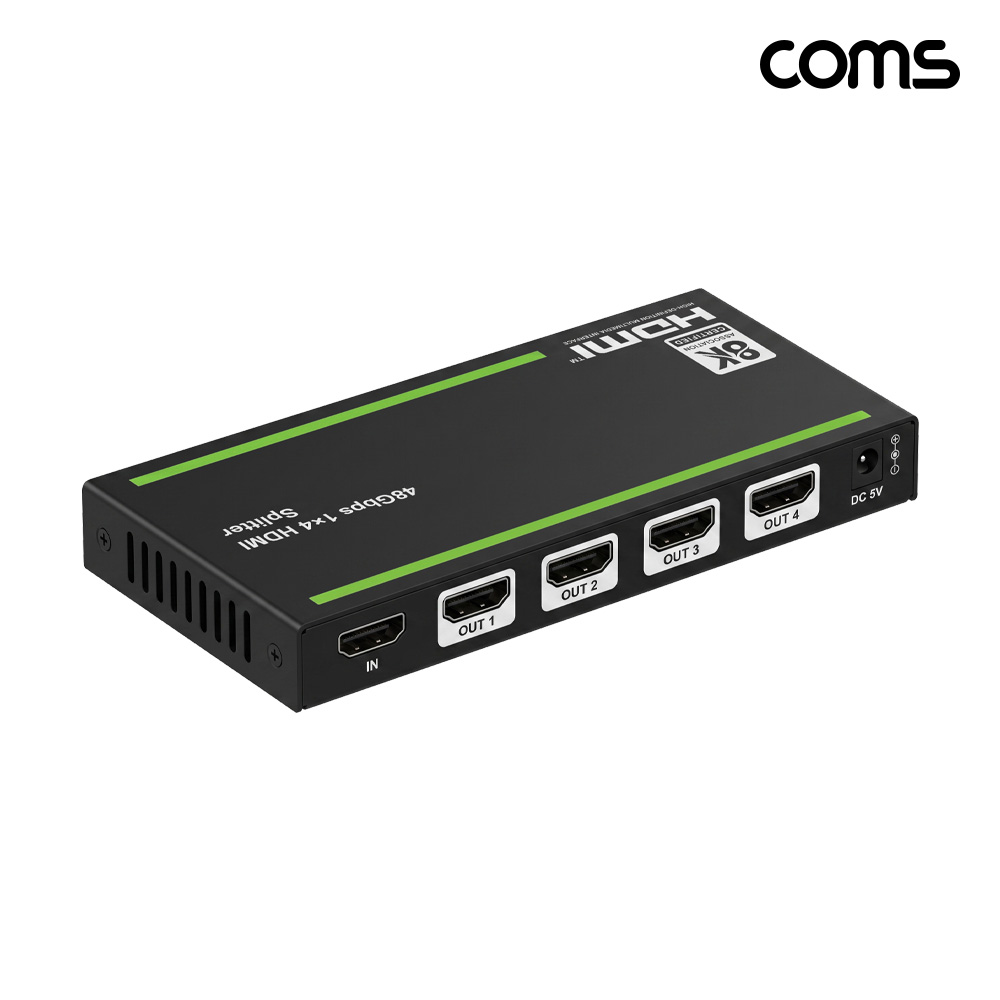 Coms 1x4 HDMI 2.1 분배기 48Gbps EDID 수동 스위치 8K 60Hz 4K 120Hz