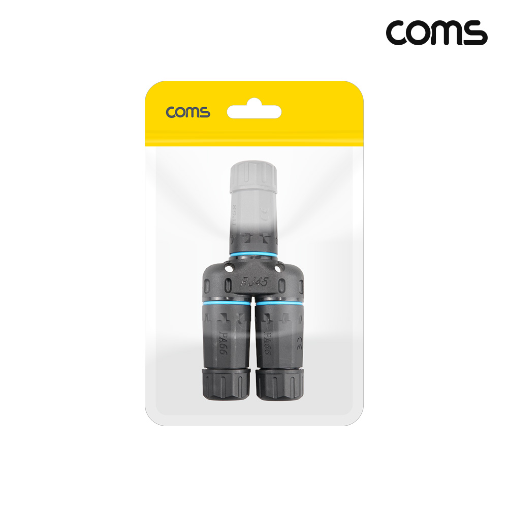 Coms IP68 LAN RJ45 FF CAT6 케이블 보호 방수 커넥터 T형