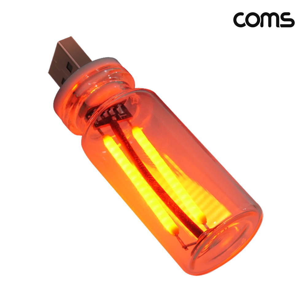 Coms USB LED 미니 라이트 red 램프 조명 비상등 터치 센서