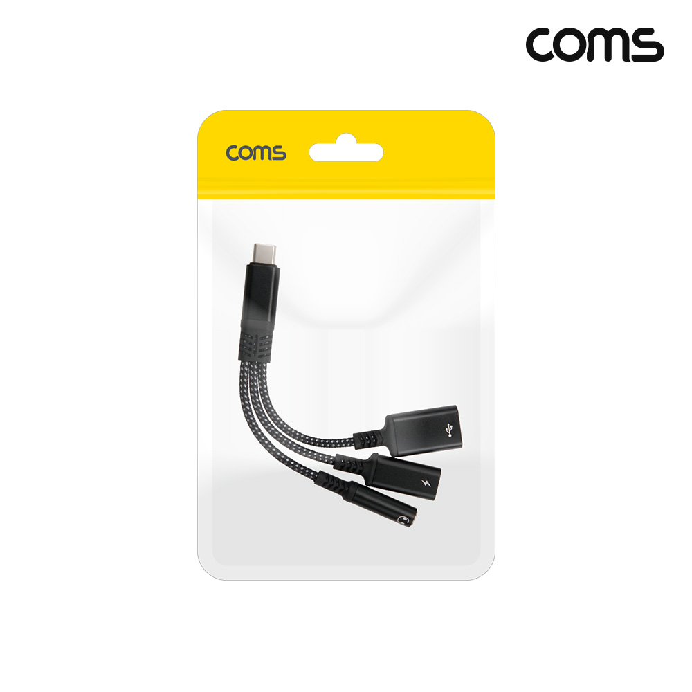 Coms C타입 USB 충전 오디오 변환 케이블 3.5mm 스테레오 이어폰 AUX