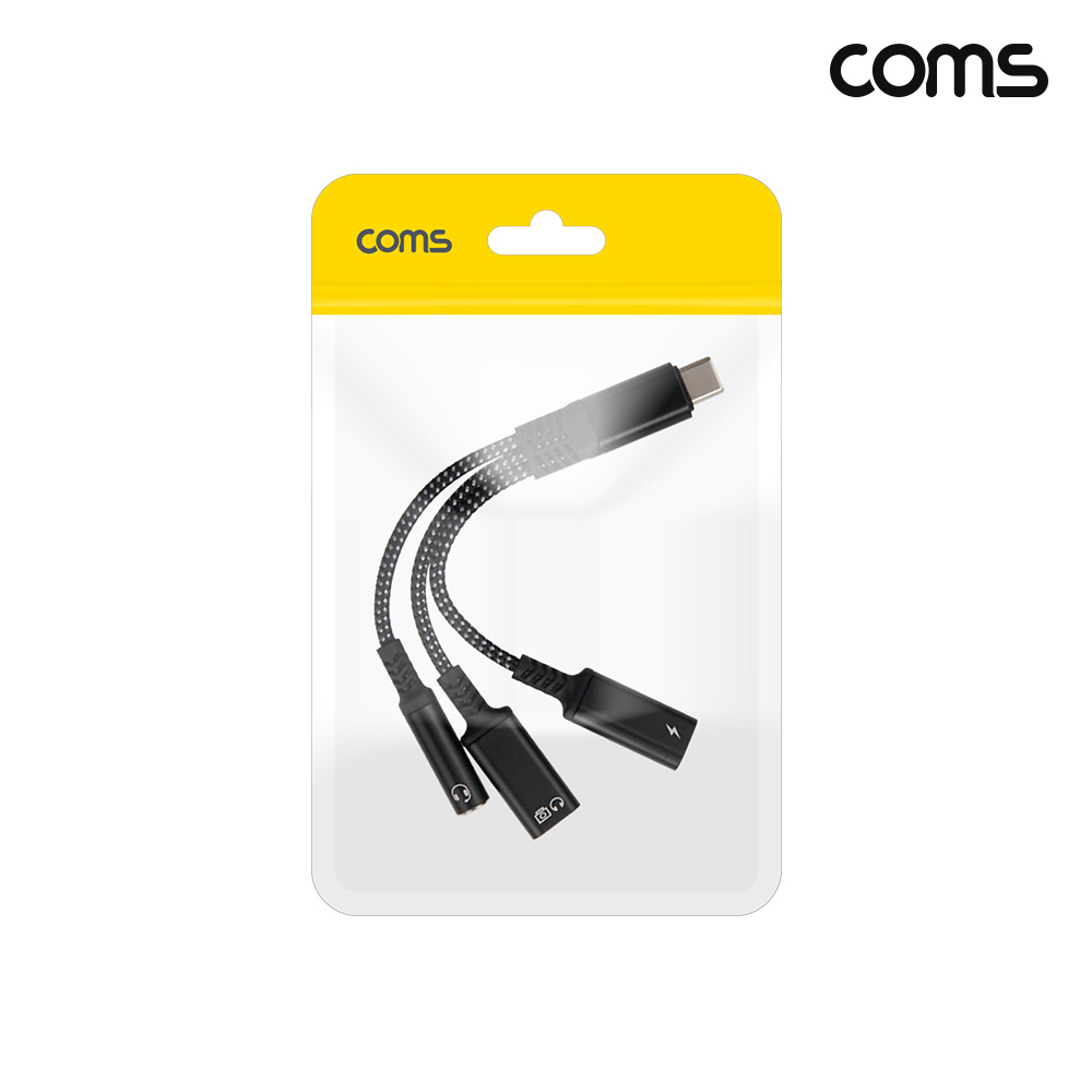 Coms C타입 충전 오디오 변환 케이블 3.5mm 스테레오 이어폰 AUX