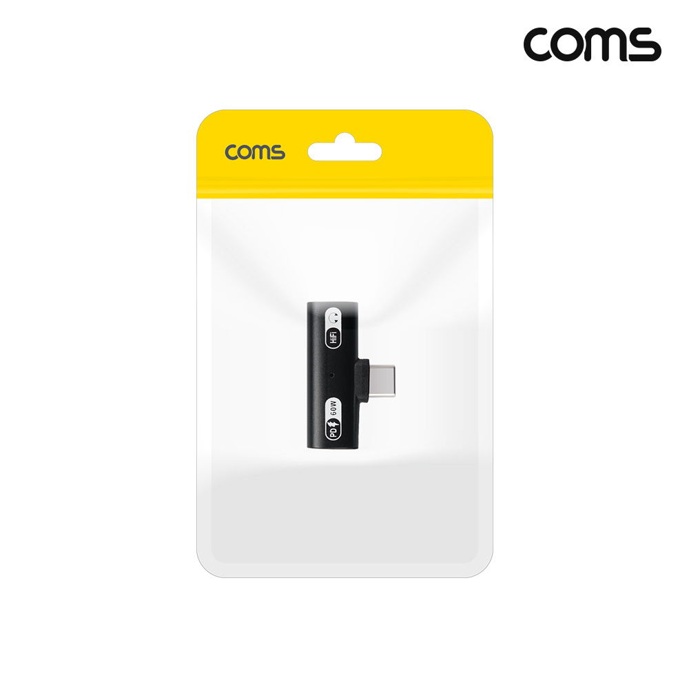 Coms C타입 이어폰 충전 젠더 USB-C 3.5mm 오디오 PD 60W 고속충전