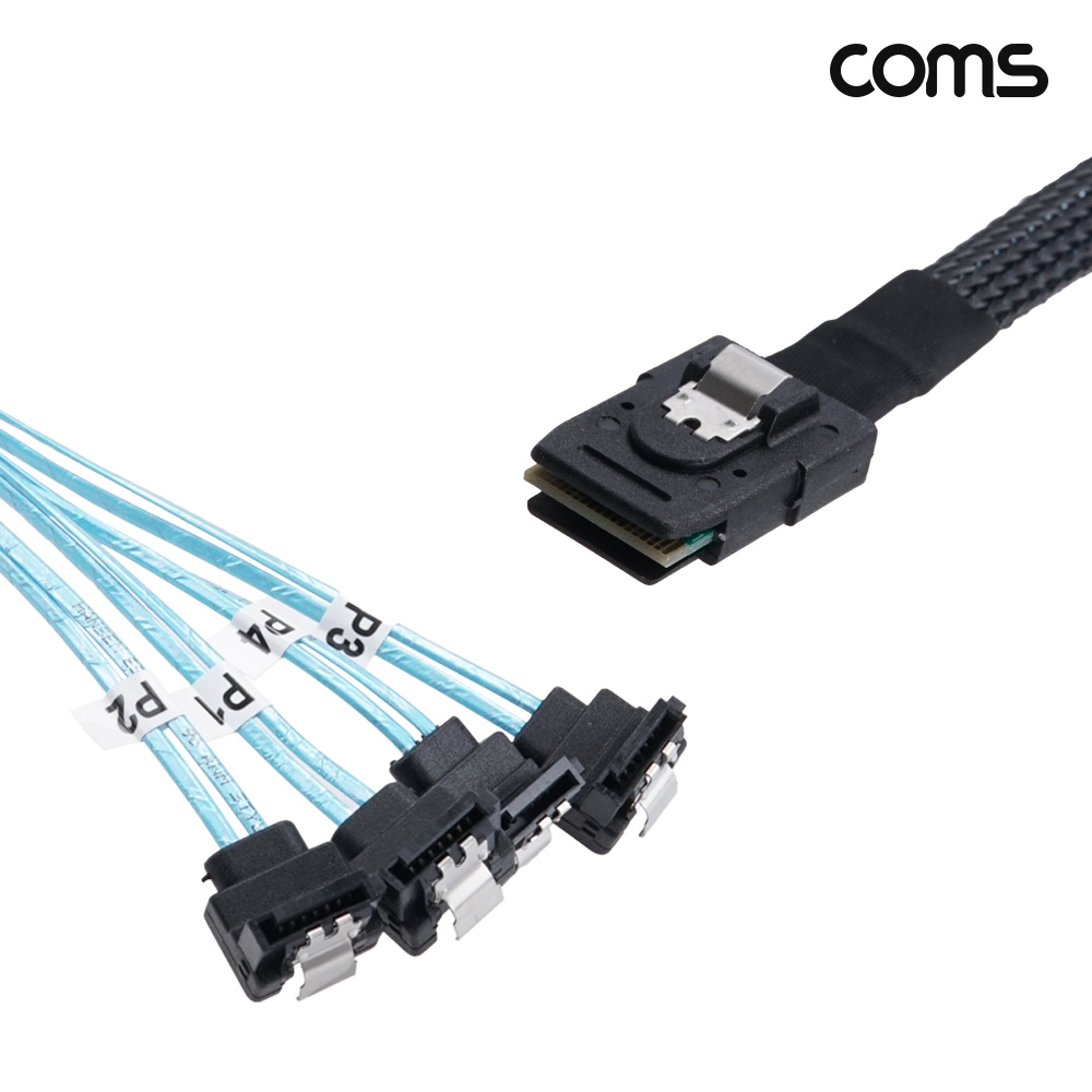 Coms Mini SAS to SATA 4분배 케이블 1m SFF 8087 SATA x 4P