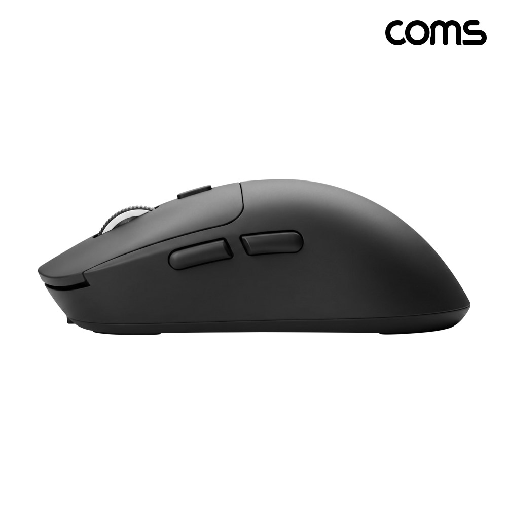 Coms 블루투스 5.1 2.4Ghz 듀얼모드 마우스 Black 충전식 조용한 무소음 클릭 하루종일 가벼운 사용감