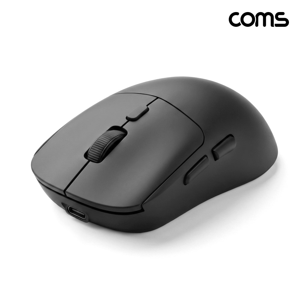 Coms 블루투스 5.1 2.4Ghz 듀얼모드 마우스 Black 충전식 조용한 무소음 클릭 하루종일 가벼운 사용감