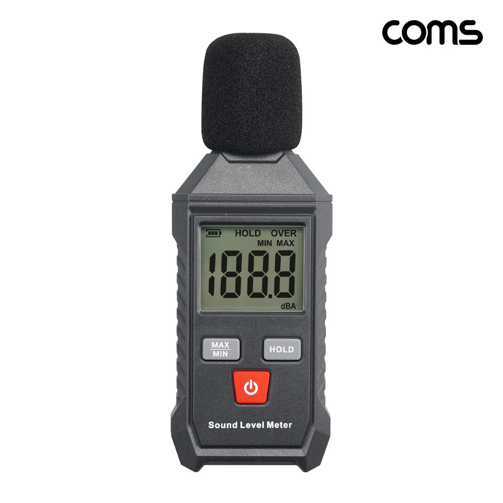 Coms 디지털 소음 측정기 최대 130dB 소음계 테스터기 층간소음 데시벨