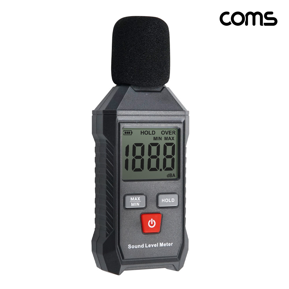 Coms 디지털 소음 측정기 최대 130dB 소음계 테스터기 층간소음 데시벨