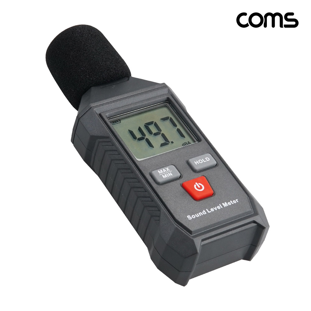 Coms 디지털 소음 측정기 최대 130dB 소음계 테스터기 층간소음 데시벨