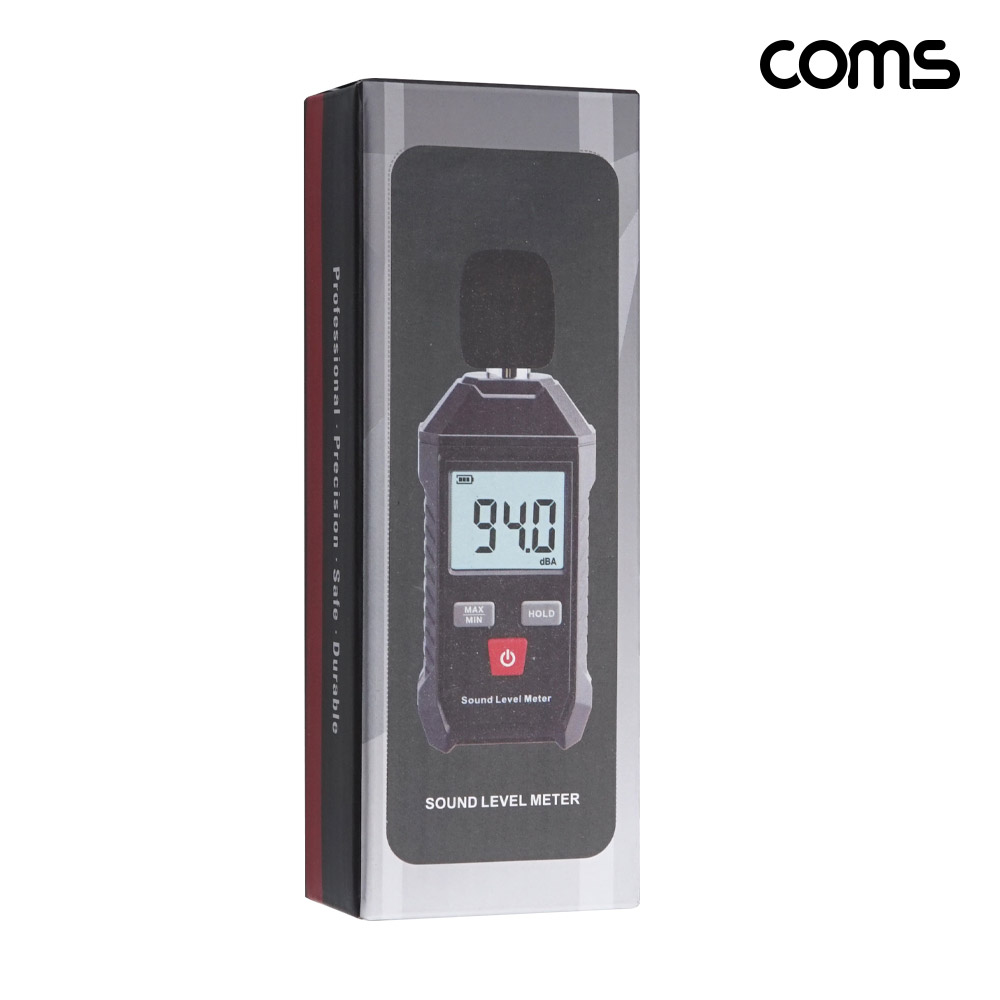 Coms 디지털 소음 측정기 최대 130dB 소음계 테스터기 층간소음 데시벨