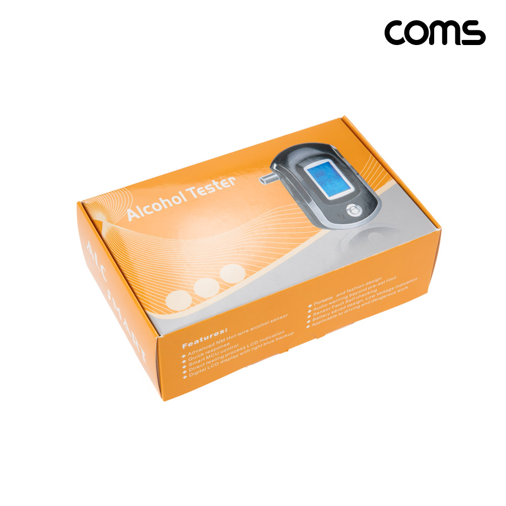 Coms 음주 측정기 테스터기 알코올 알콜 농도 운전 셀프 휴대용 0.20% 1.00mg/L