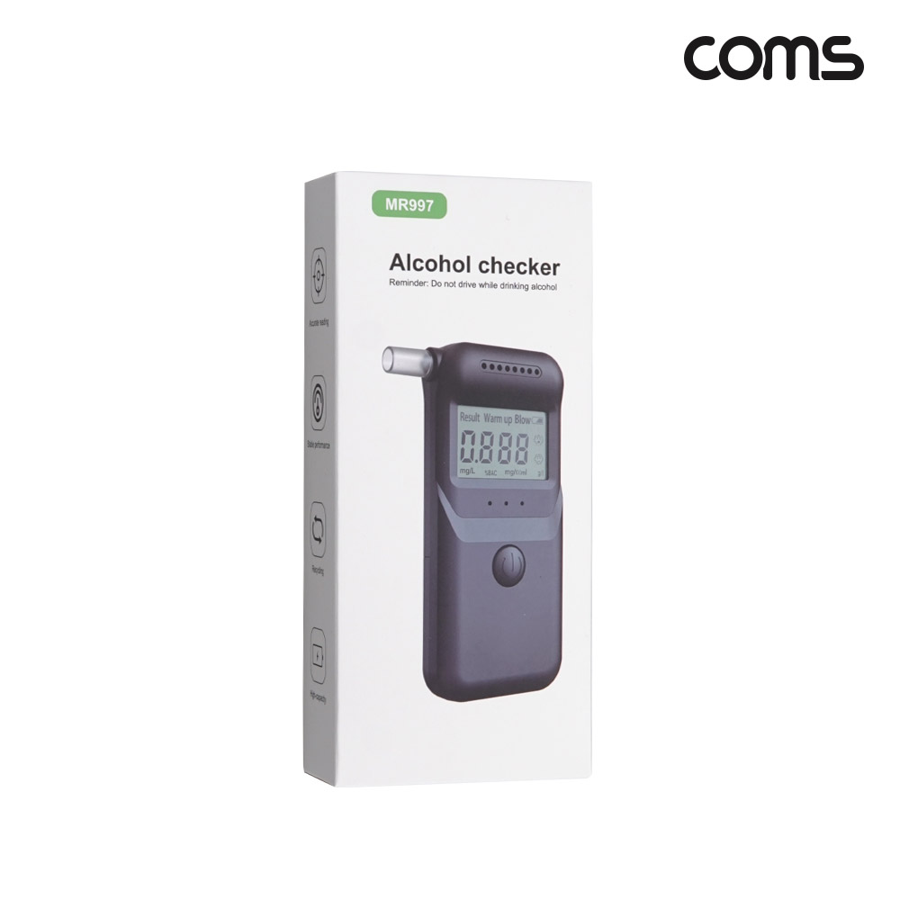 Coms 음주 측정기 테스터기 알코올 알콜 농도 운전 셀프 휴대용 0.30% 1.5mg/L